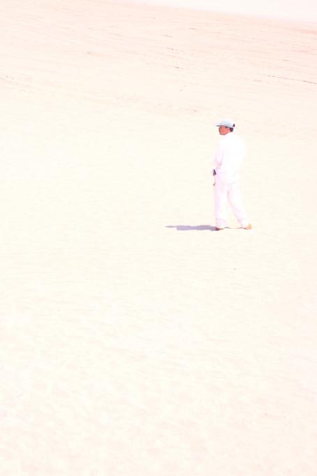 Lone thinker...a man in white..